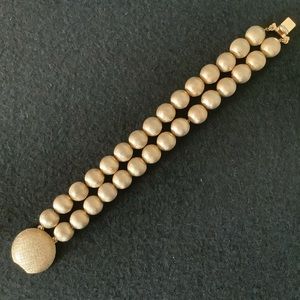 Vintage Monet matte gold beads bracelet.